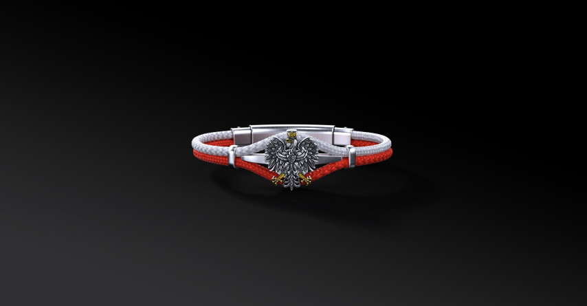 Bransoleta Polar Cord Godło Polski I ENIGMA Jubiler