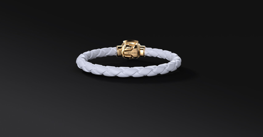 Bransoleta WKS Interlock White Gold | Enigma Jubiler