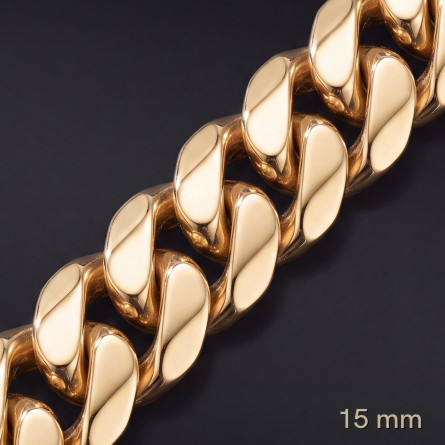 Łańcuch Miami Cuban 15 mm – lite złoto Au585 | Enigma Jubiler