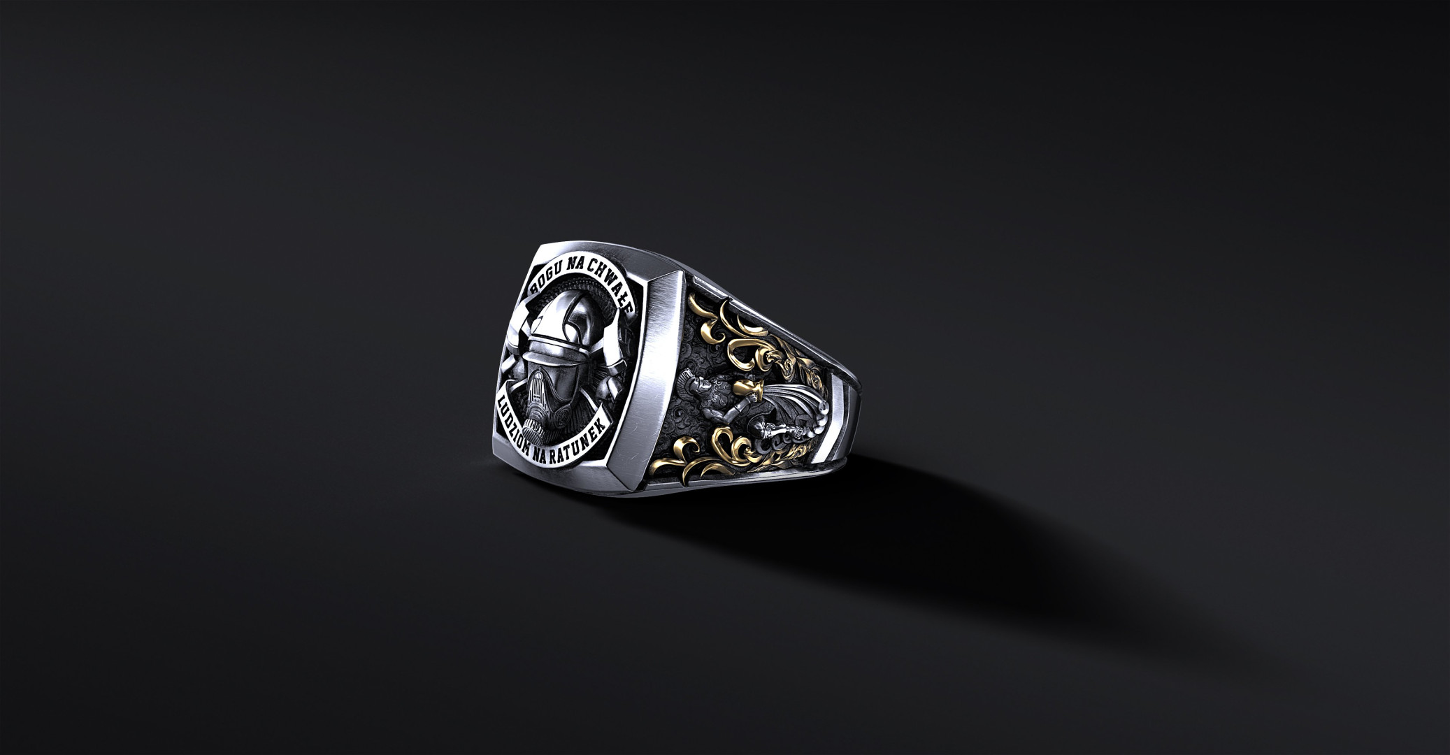 Sygnet Strażacki  "Shield" Ag925 I ENIGMA Jubiler