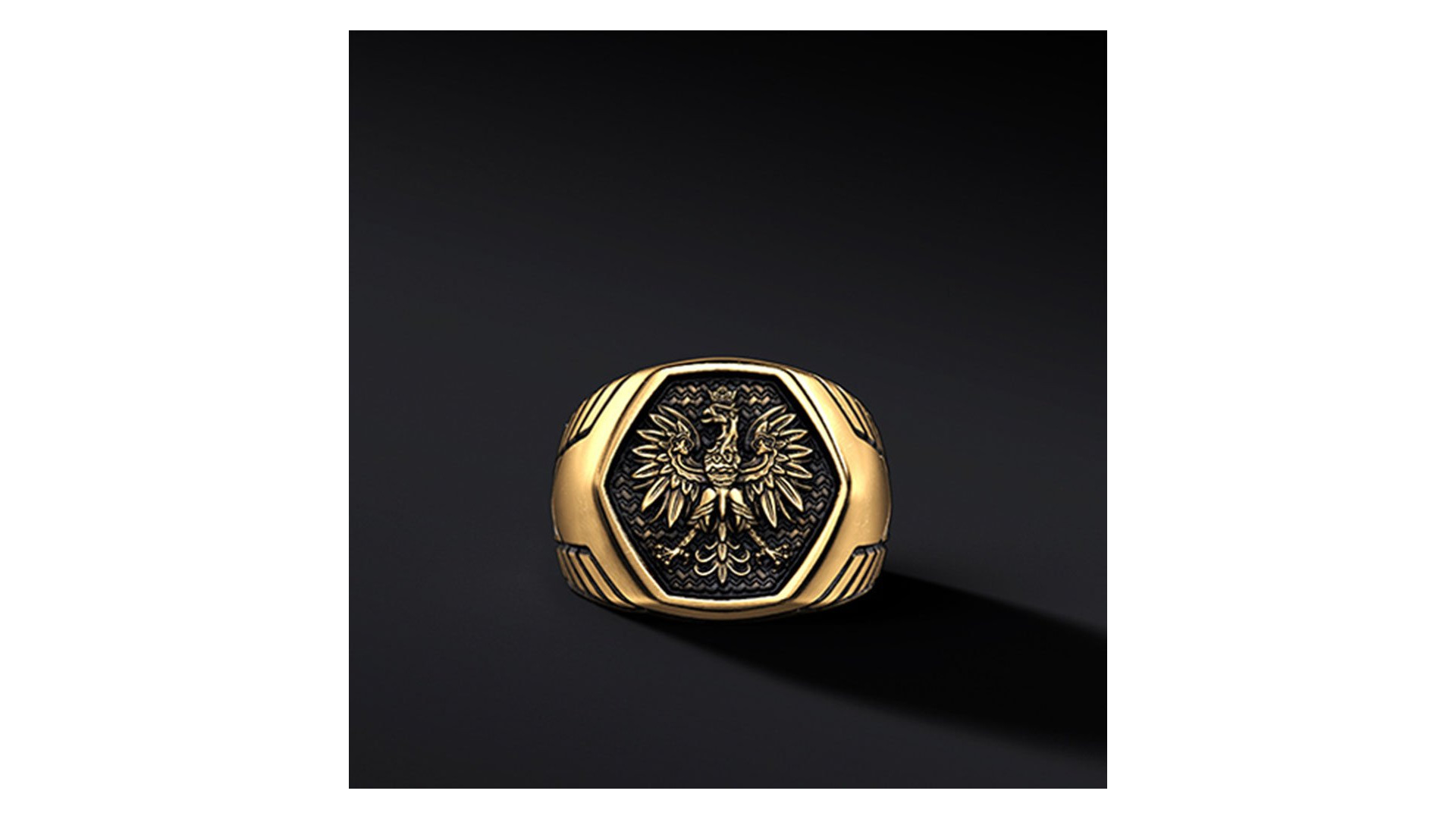 Sygnet z Godłem Polski "ARMOR WINGS" (wersja złota)   I ENIGMA Jubiler