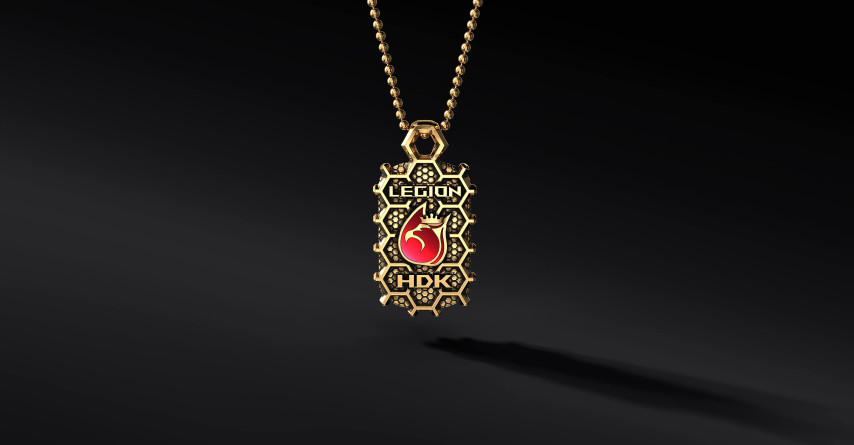 Nieśmiertelnik Dedykowany Honorowym Dawcom Krwi klubu LEGION HDK (pozłacany) I ENIGMA Jubiler