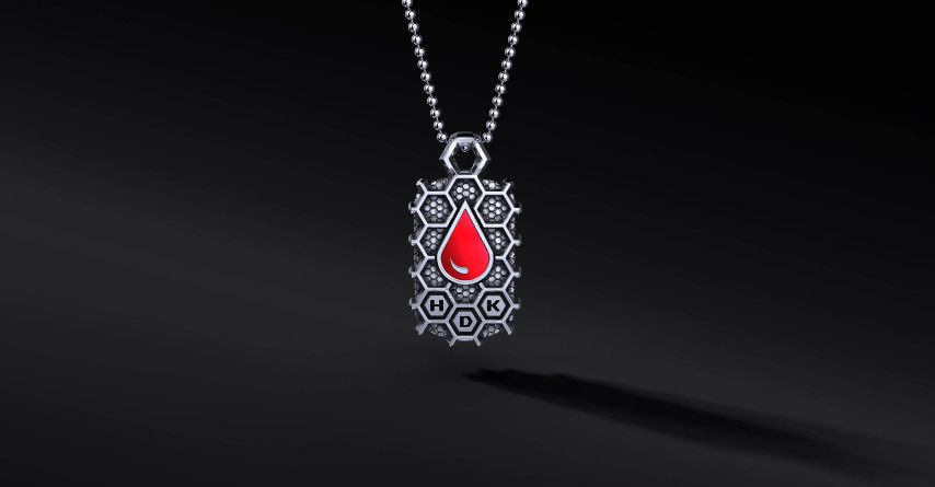 Nieśmiertelnik dedykowany Honorowym Dawcom Krwi (srebrny) I ENIGMA Jubiler