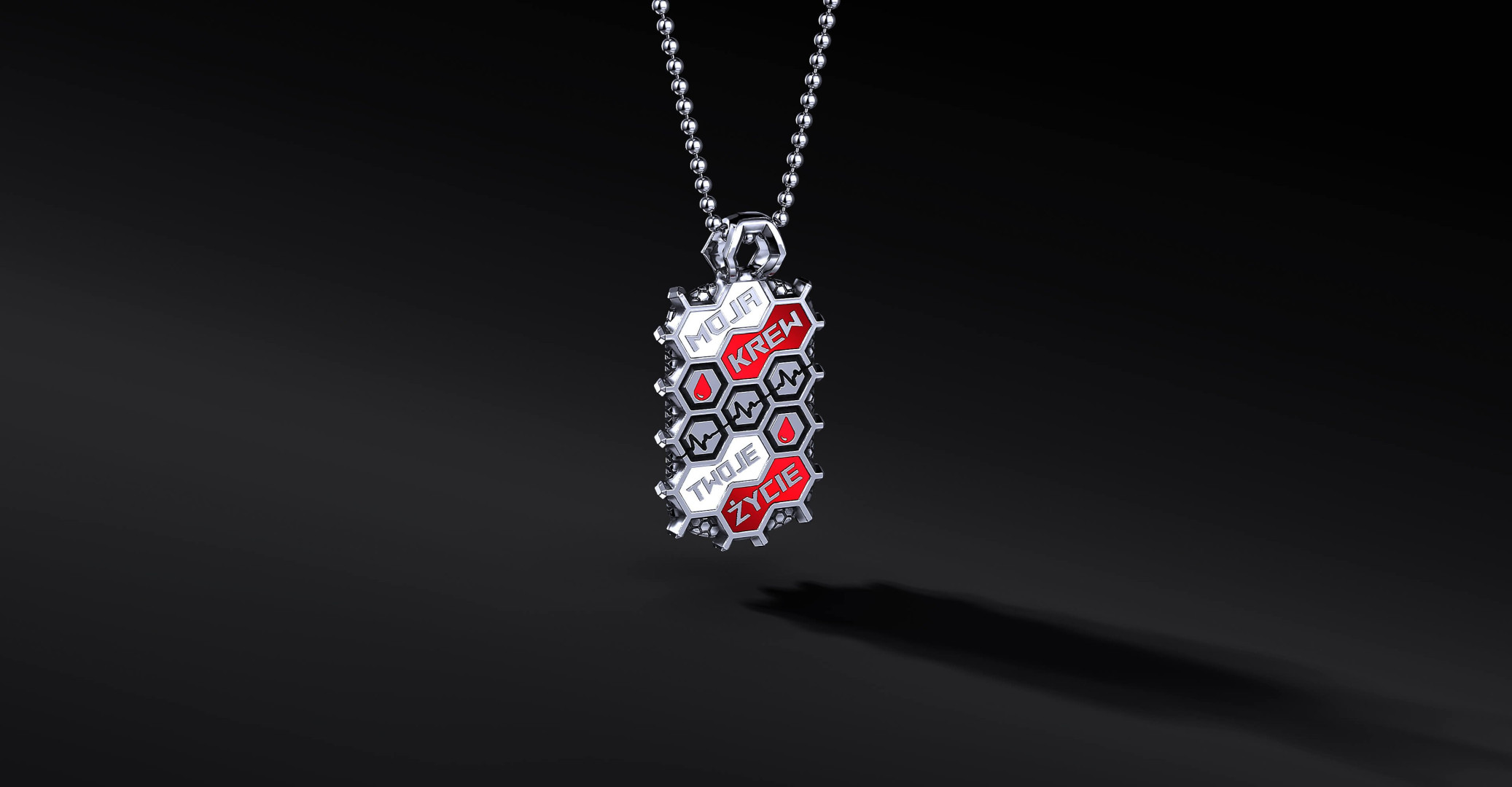 Nieśmiertelnik dedykowany Honorowym Dawcom Krwi (srebrny) I ENIGMA Jubiler