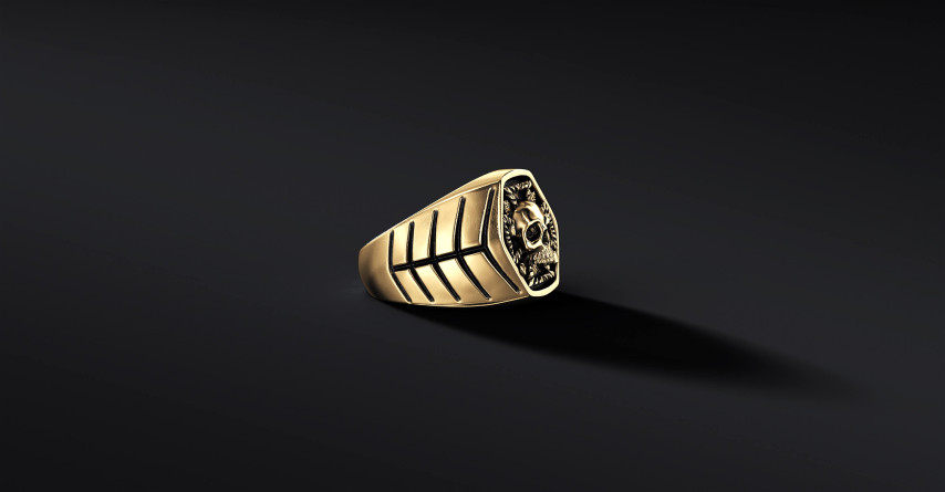 Sygnet Patriotyczny "ARMOR RIBS" Huzarzy Śmierci (wersja złota)   I ENIGMA Jubiler