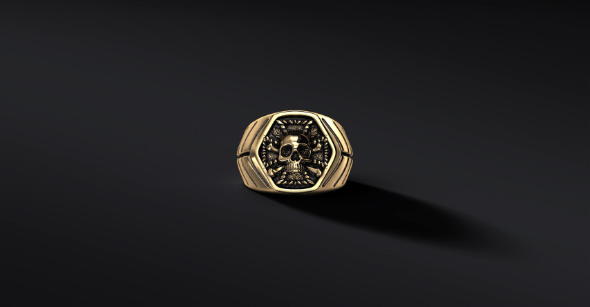 Sygnet Patriotyczny "ARMOR RIBS" Huzarzy Śmierci (wersja złota)   I ENIGMA Jubiler