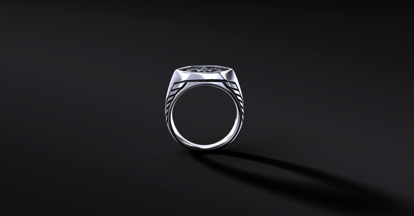 Sygnet "Armor Wings" z godłem II RP I ENIGMA Jubiler