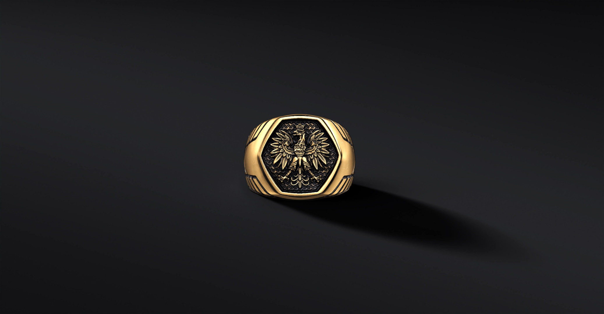 Sygnet z Godłem Polski "ARMOR WINGS" (wersja złota)   I ENIGMA Jubiler