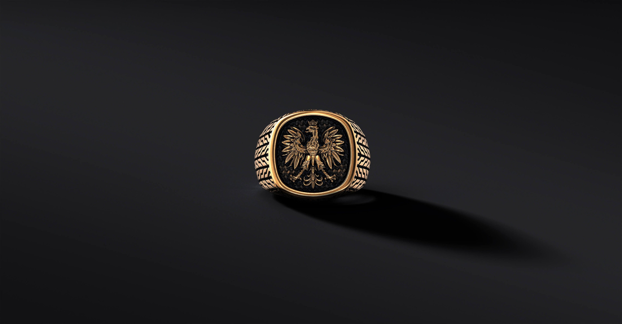 Sygnet z orłem "Cushion Chain" Godło Polski (wersja złota)   I ENIGMA Jubiler