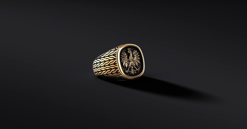 Sygnet z orłem "Cushion Chain" Godło Polski (wersja złota)   I ENIGMA Jubiler