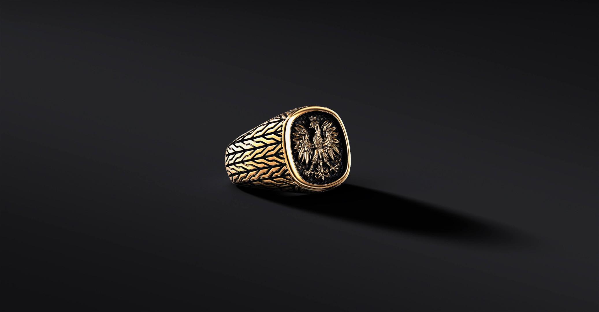 Sygnet z orłem "Cushion Chain" Godło Polski (wersja złota)   I ENIGMA Jubiler