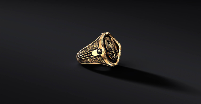 Orzełek Marynarki Wojennej - "MARINER" Sygnet (Ag 925 pozłacane)   I ENIGMA Jubiler