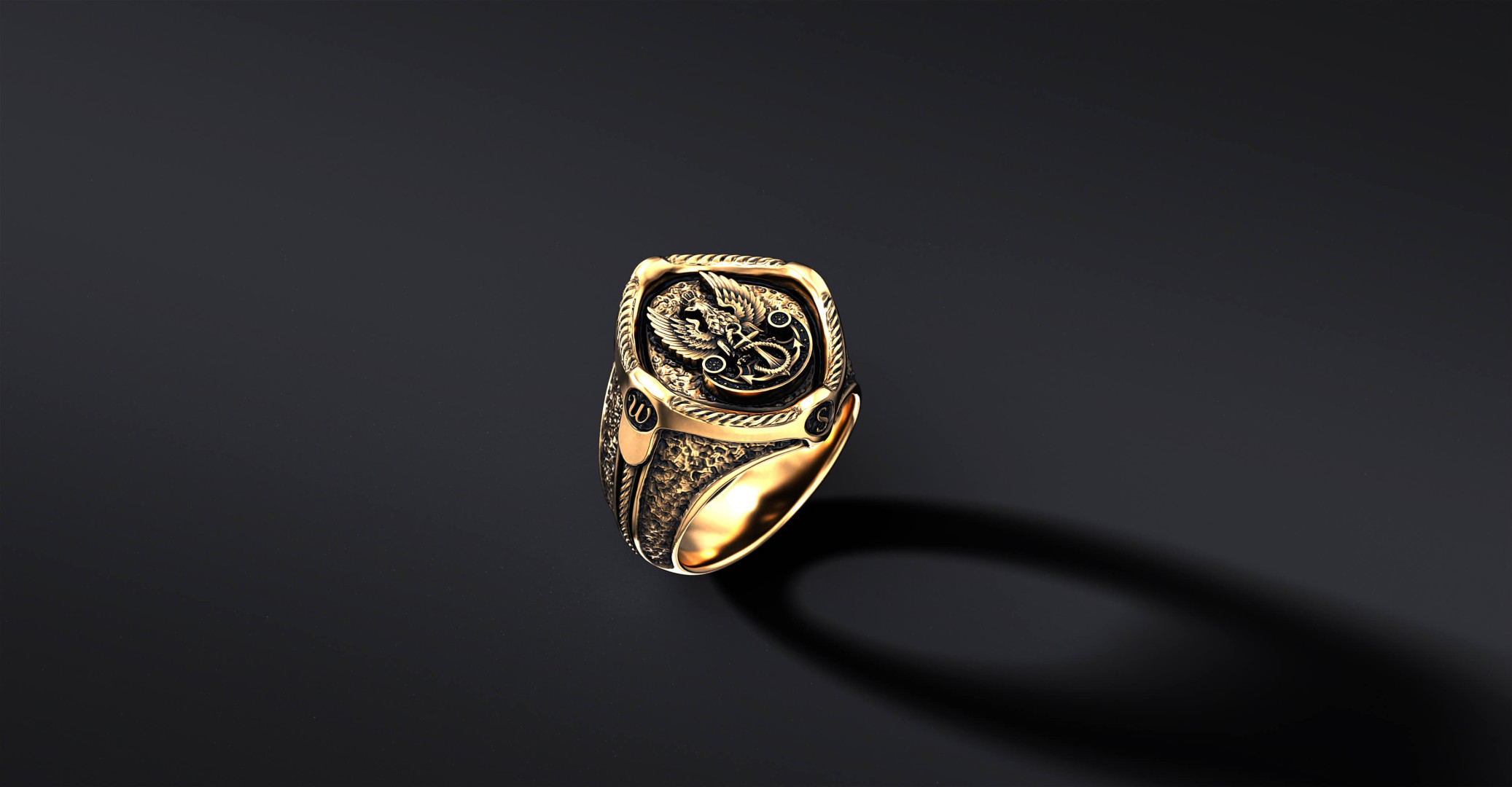 Orzełek Marynarki Wojennej - "MARINER" Sygnet (Ag 925 pozłacane)   I ENIGMA Jubiler