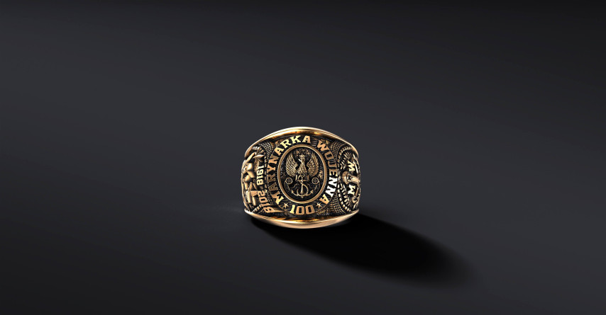 Sygnet wojskowy SERIA "100" Marynarka Wojenna (wersja złota) I ENIGMA   I ENIGMA Jubiler