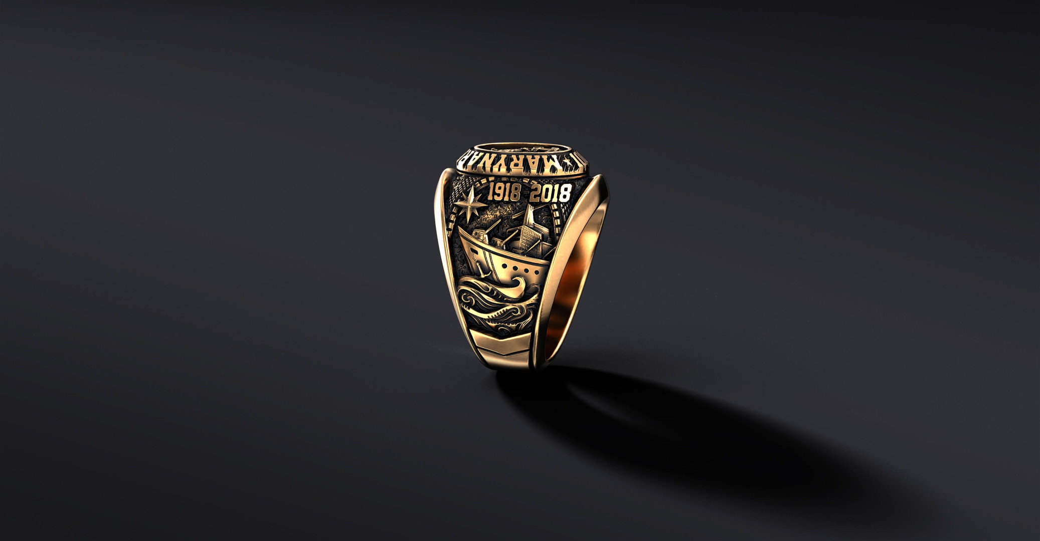 Sygnet wojskowy SERIA "100" Marynarka Wojenna (wersja złota) I ENIGMA   I ENIGMA Jubiler