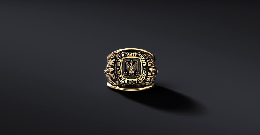 Sygnet wojskowy SERIA "100" Siły Powietrzne (wersja złota) I ENIGMA   I ENIGMA Jubiler