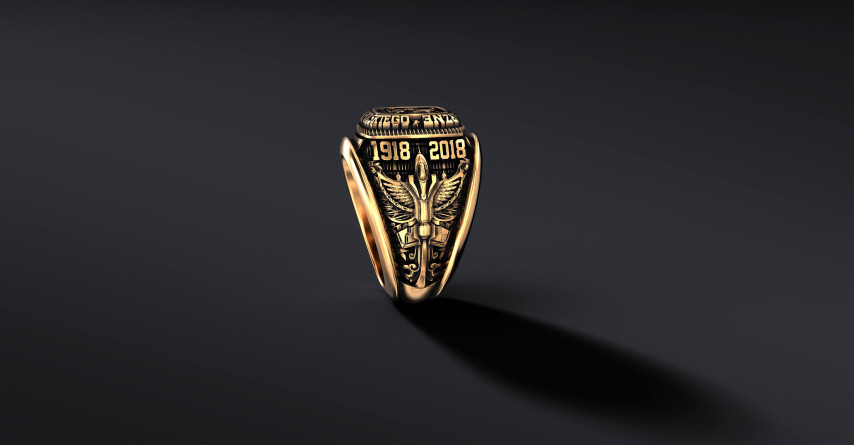 Sygnet wojskowy SERIA "100" Siły Powietrzne (wersja złota) I ENIGMA   I ENIGMA Jubiler