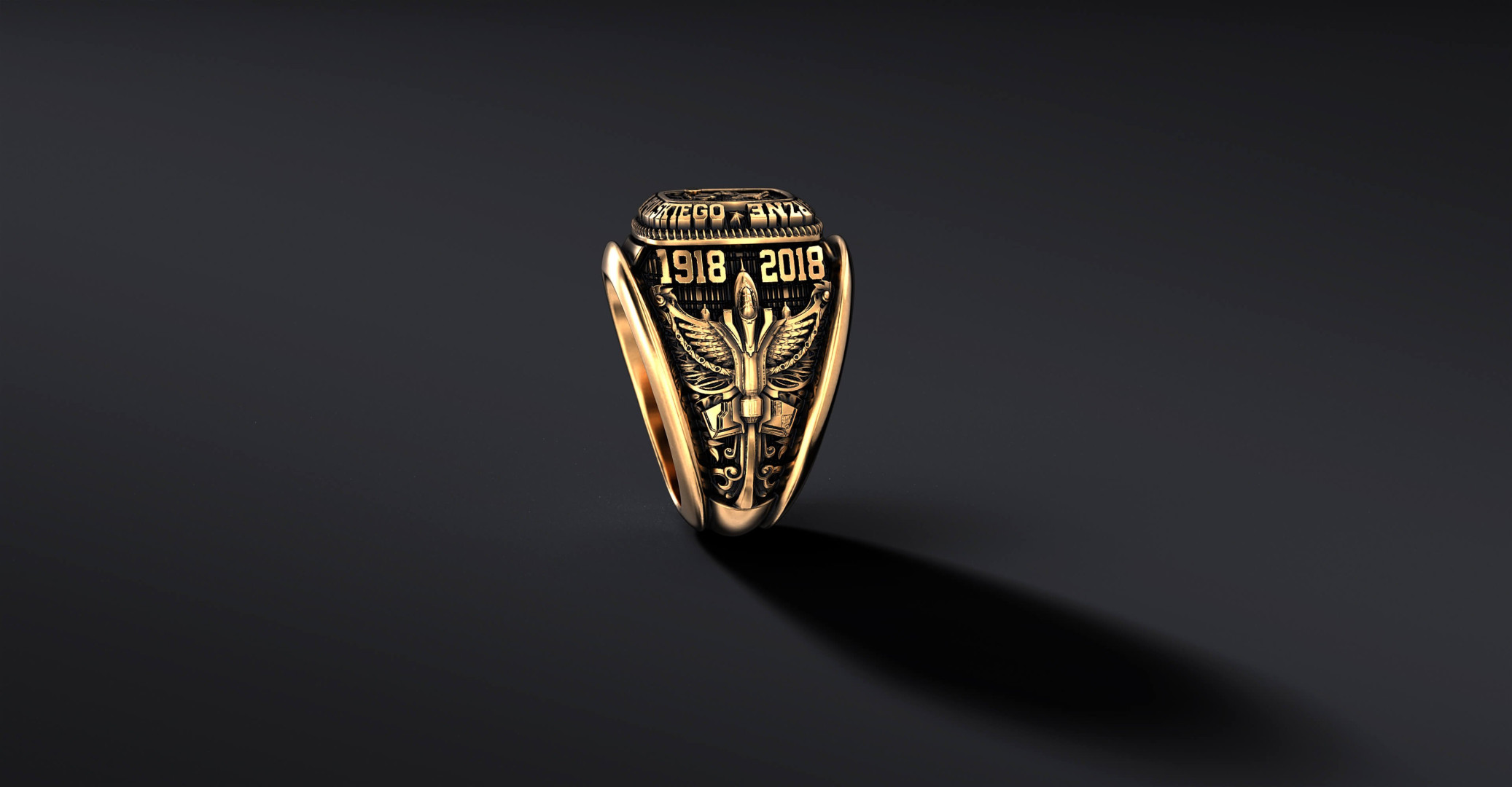 Sygnet wojskowy SERIA "100" Siły Powietrzne (wersja złota) I ENIGMA   I ENIGMA Jubiler