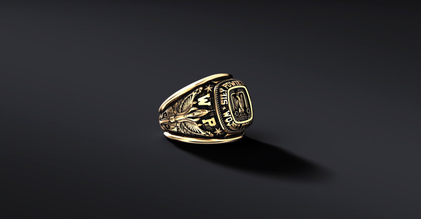 Sygnet wojskowy SERIA "100" Siły Powietrzne (wersja złota) I ENIGMA   I ENIGMA Jubiler