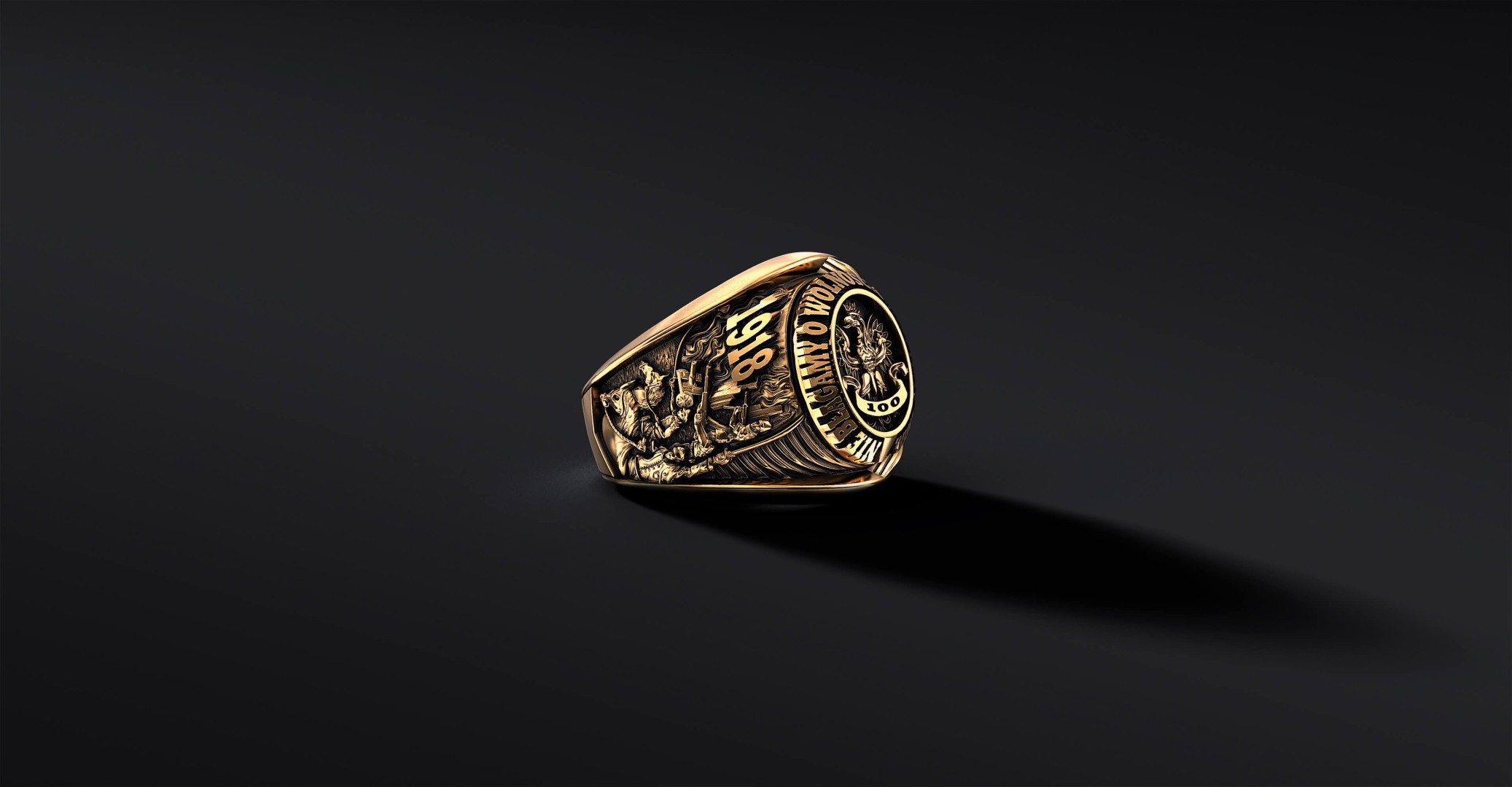 Sygnet z Orłem -  Jubileuszowy "Independent" (Złoto 14k)   I ENIGMA Jubiler