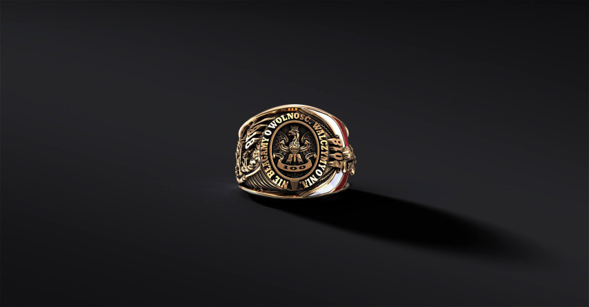 Sygnet z Orłem -  Jubileuszowy "Independent" (Złoto 14k)   I ENIGMA Jubiler