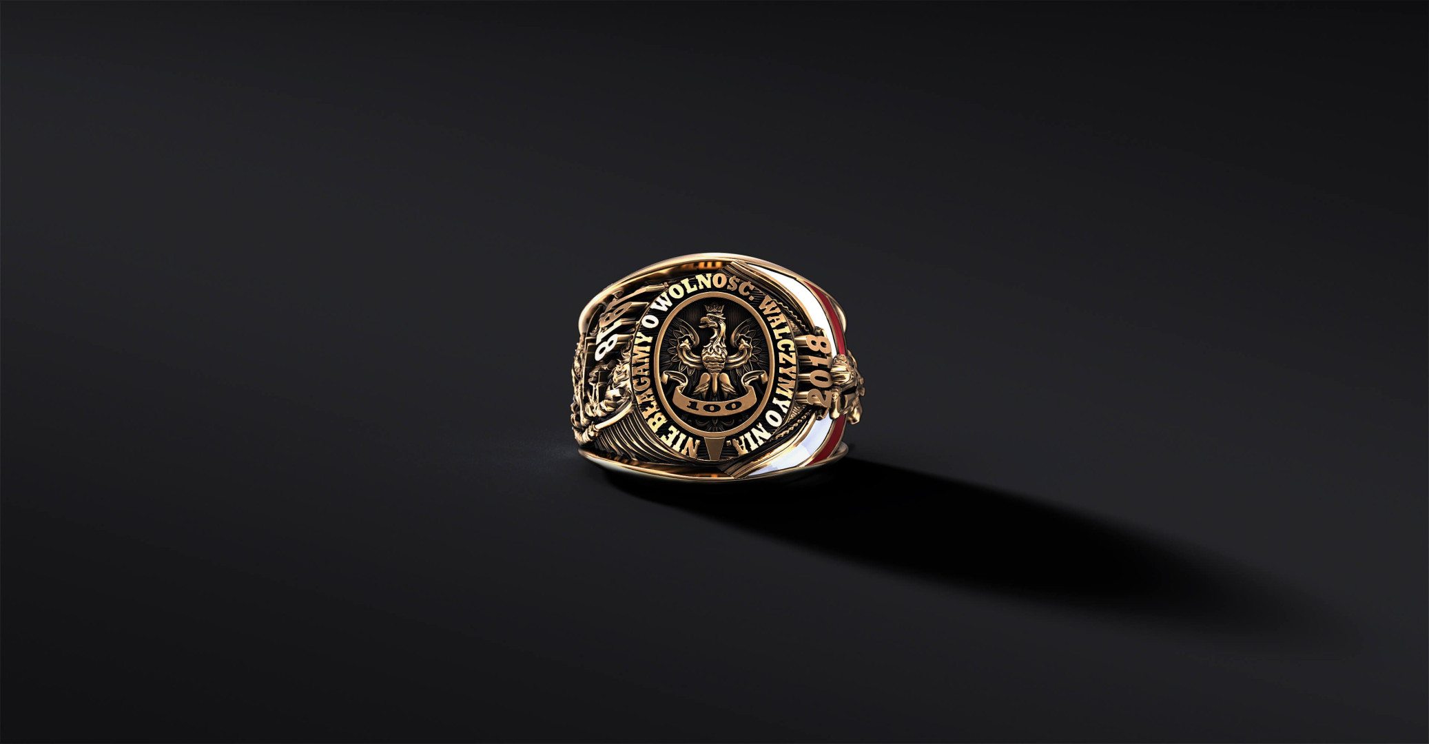 Sygnet z Orłem -  Jubileuszowy "Independent" (Złoto 14k)   I ENIGMA Jubiler