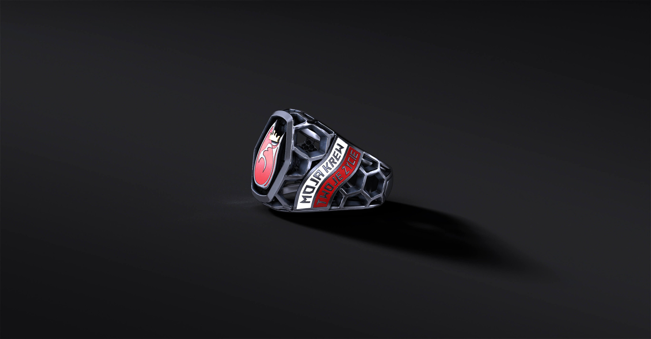 Sygnet dedykowany Honorwym Dawcom Krwi klubu LEGION HDK (czarny)   I ENIGMA Jubiler