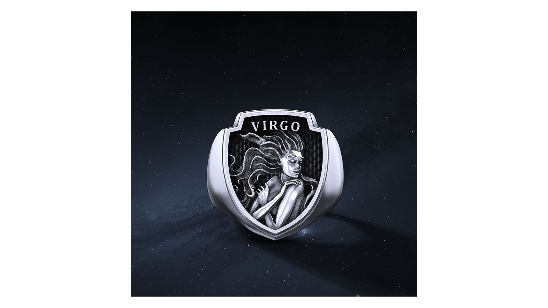 Sygnet Shield "Virgo" Ag925   I ENIGMA Jubiler