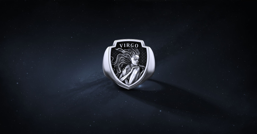 Sygnet Shield "Virgo" Ag925   I ENIGMA Jubiler