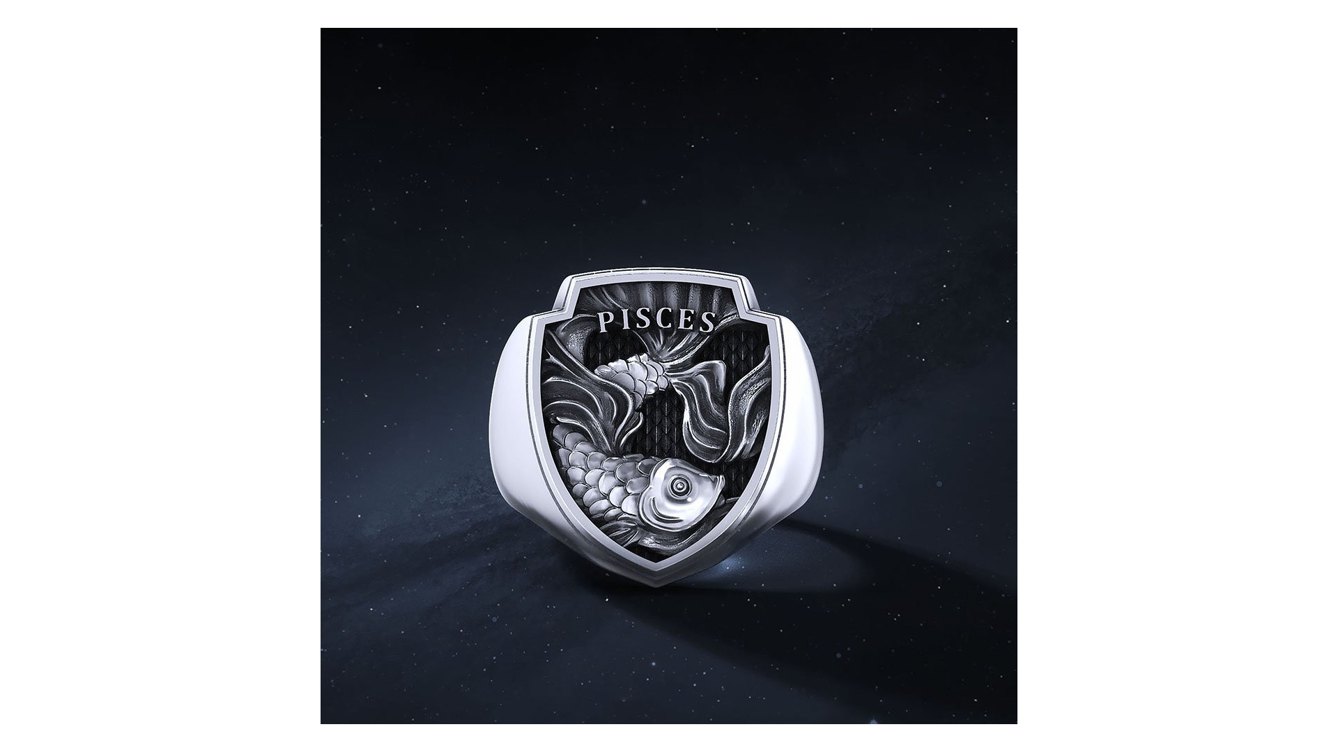 Sygnet Shield "Pisces" Ag925 I ENIGMA Jubiler Sygnet Shield "Pisces" Ag925 I ENIGMA Jubiler