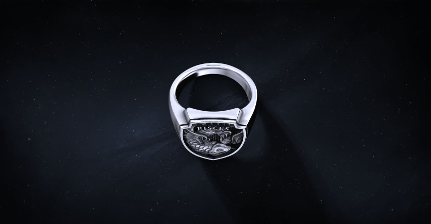 Sygnet Shield "Pisces" Ag925 I ENIGMA Jubiler Sygnet Shield "Pisces" Ag925 I ENIGMA Jubiler