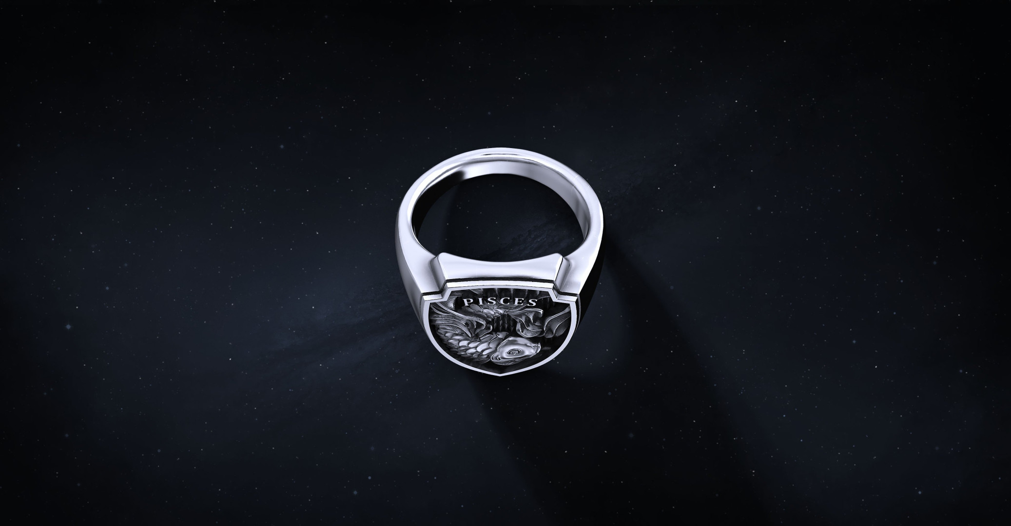 Sygnet Shield "Pisces" Ag925 I ENIGMA Jubiler Sygnet Shield "Pisces" Ag925 I ENIGMA Jubiler