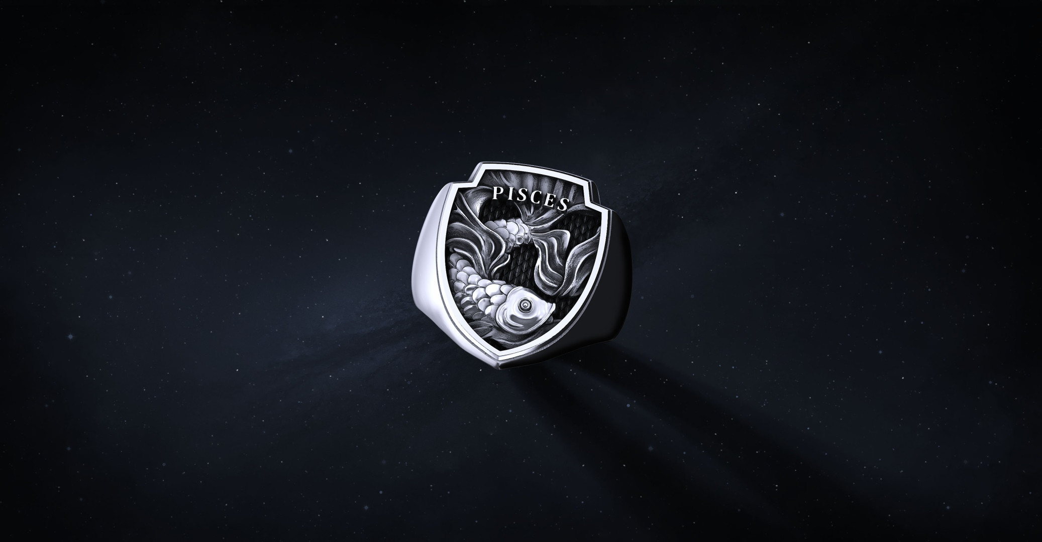 Sygnet Shield "Pisces" Ag925 I ENIGMA Jubiler Sygnet Shield "Pisces" Ag925 I ENIGMA Jubiler