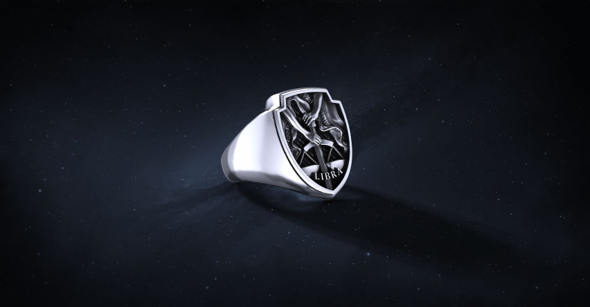 Sygnet Shield "Libra" Ag925 I ENIGMA Jubiler Sygnet Shield "Libra" Ag925 I ENIGMA Jubiler