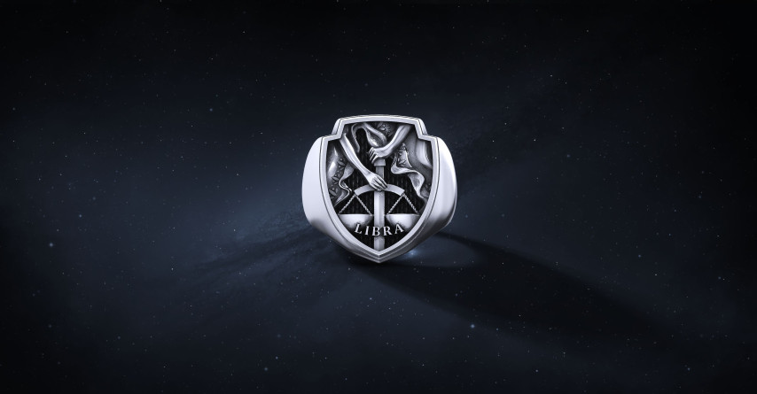 Sygnet Shield "Libra" Ag925 I ENIGMA Jubiler Sygnet Shield "Libra" Ag925 I ENIGMA Jubiler