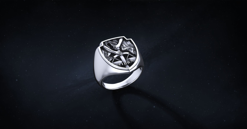 Sygnet Shield "Libra" Ag925 I ENIGMA Jubiler Sygnet Shield "Libra" Ag925 I ENIGMA Jubiler