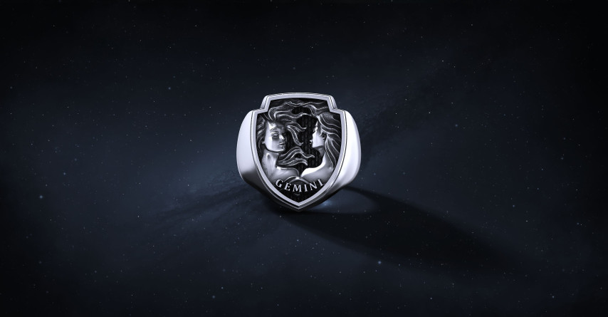 Sygnet Shield "Gemini" Ag925   I ENIGMA Jubiler