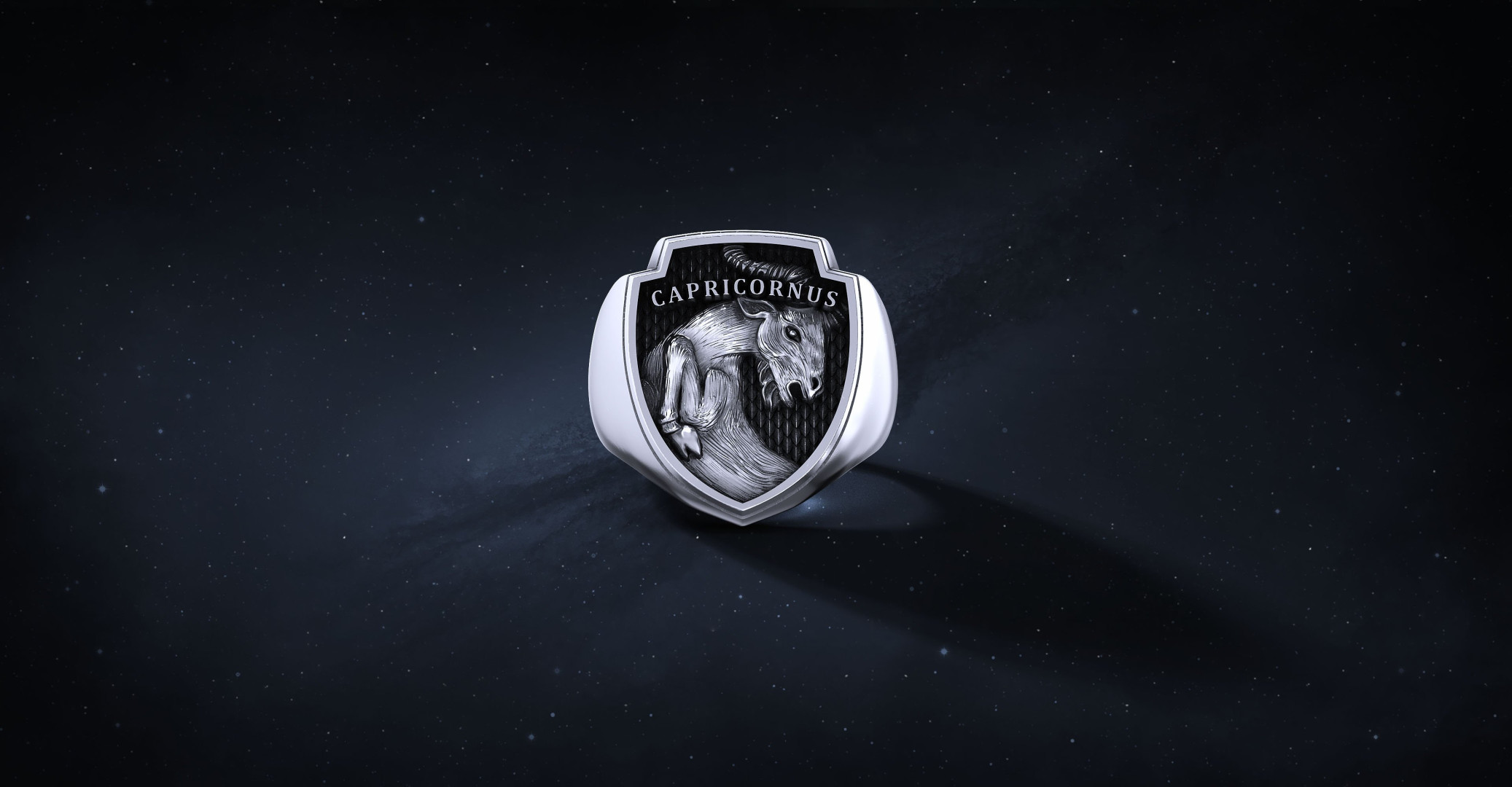 Sygnet Shield "Capricornus" Ag925   I ENIGMA Jubiler