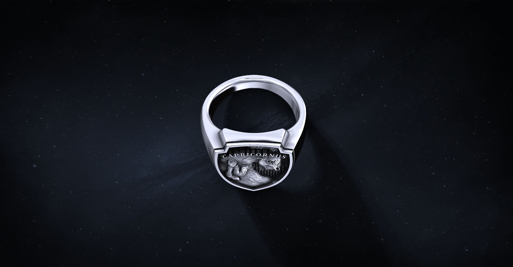 Sygnet Shield "Capricornus" Ag925   I ENIGMA Jubiler