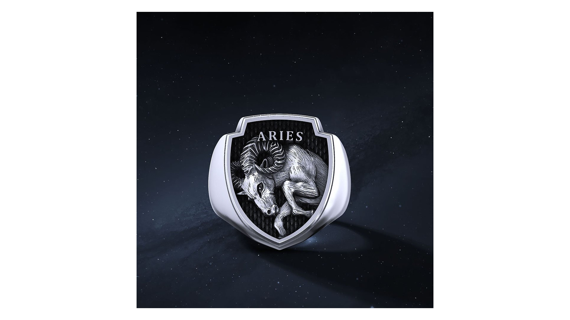 Sygnet Shield "Aries" Ag925   I ENIGMA Jubiler