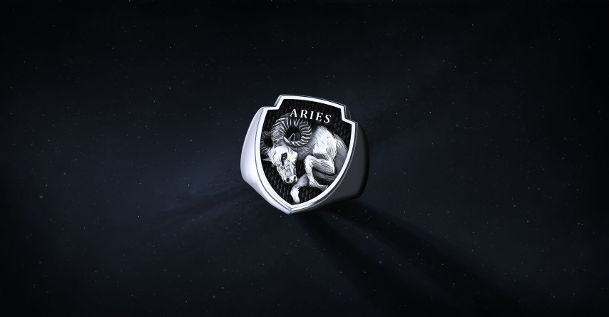 Sygnet Shield "Aries" Ag925   I ENIGMA Jubiler