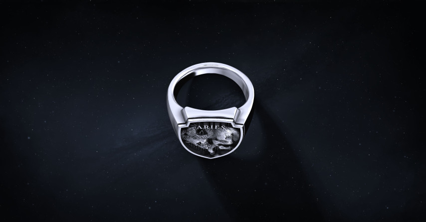 Sygnet Shield "Aries" Ag925   I ENIGMA Jubiler