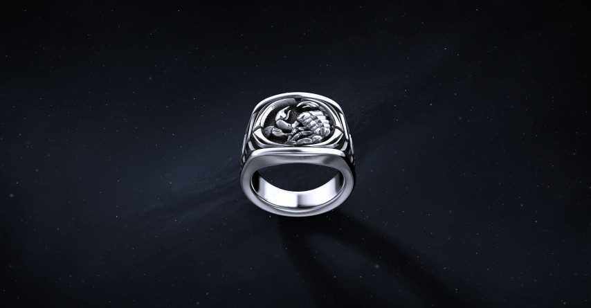 Sygnet Zodiac "Skorpion" Ag925   I ENIGMA Jubiler