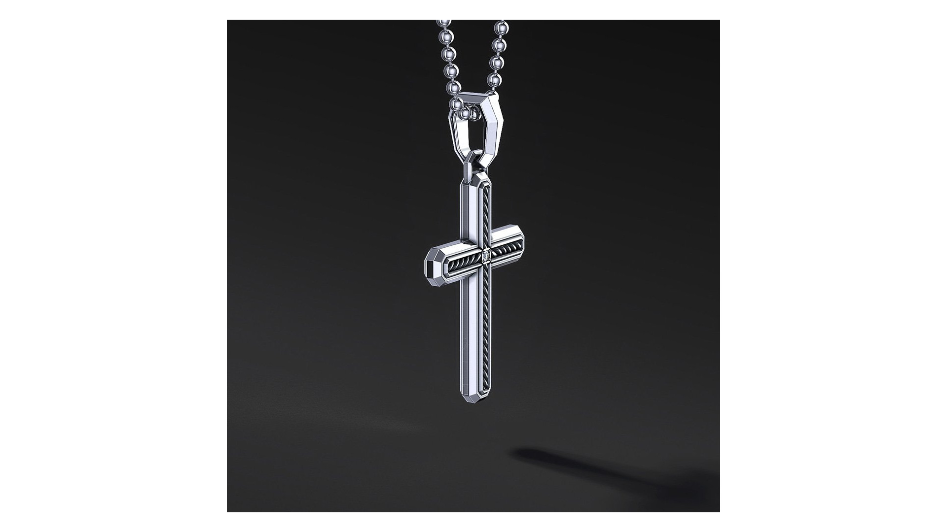 Krzyżyk Srebrny Męski "Armor" | Enigma Jubiler