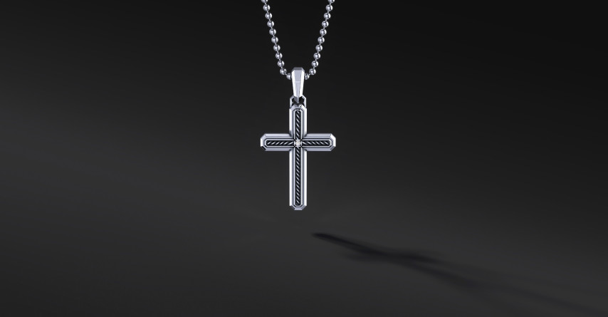 Krzyżyk Srebrny Męski "Armor" | Enigma Jubiler