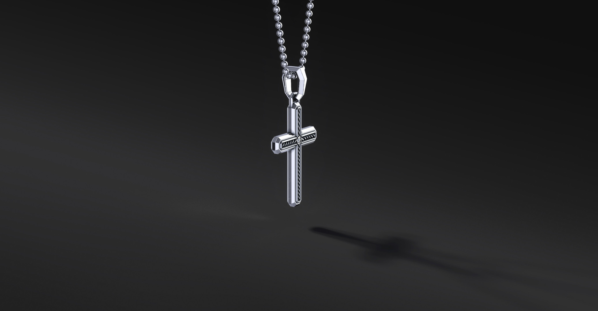 Krzyżyk Srebrny Męski "Armor" | Enigma Jubiler