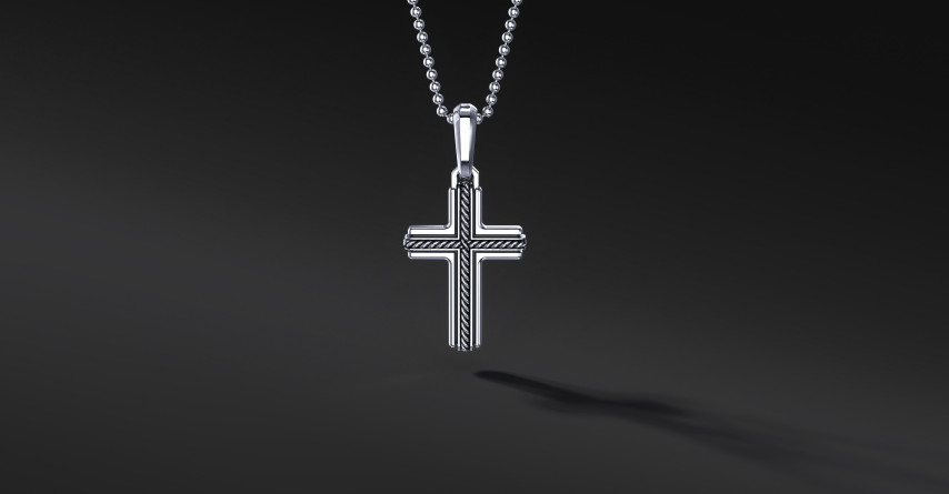 Krzyżyk Srebrny Męski "Simple Rope" | Enigma Jubiler