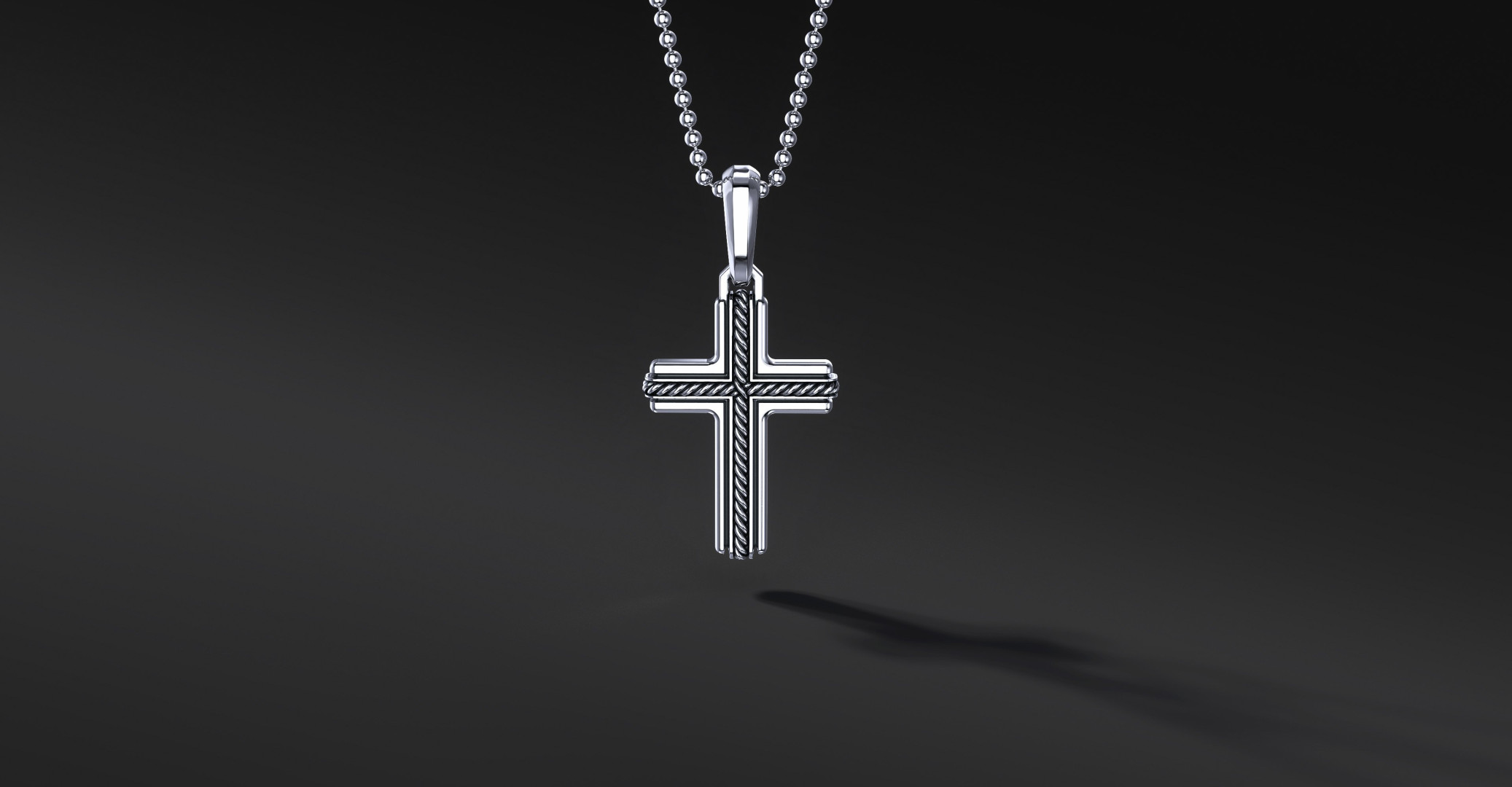 Krzyżyk Srebrny Męski "Simple Rope" | Enigma Jubiler