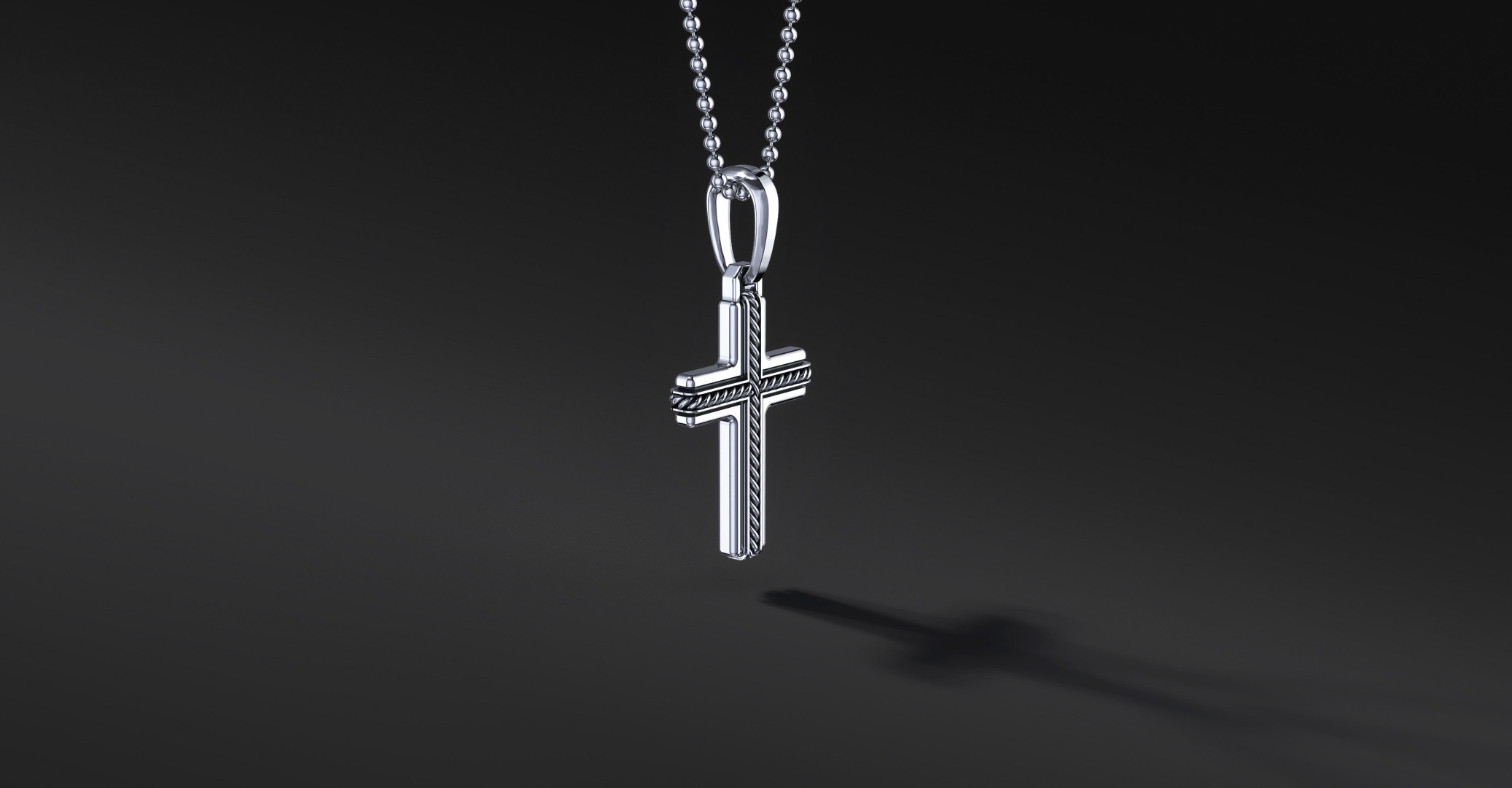 Krzyżyk Srebrny Męski "Simple Rope" | Enigma Jubiler