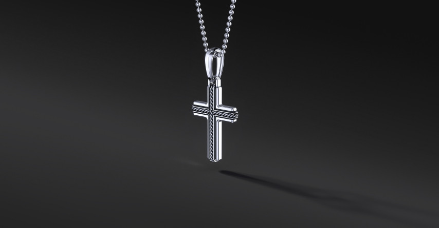 Krzyżyk Srebrny Męski "Simple Rope" | Enigma Jubiler